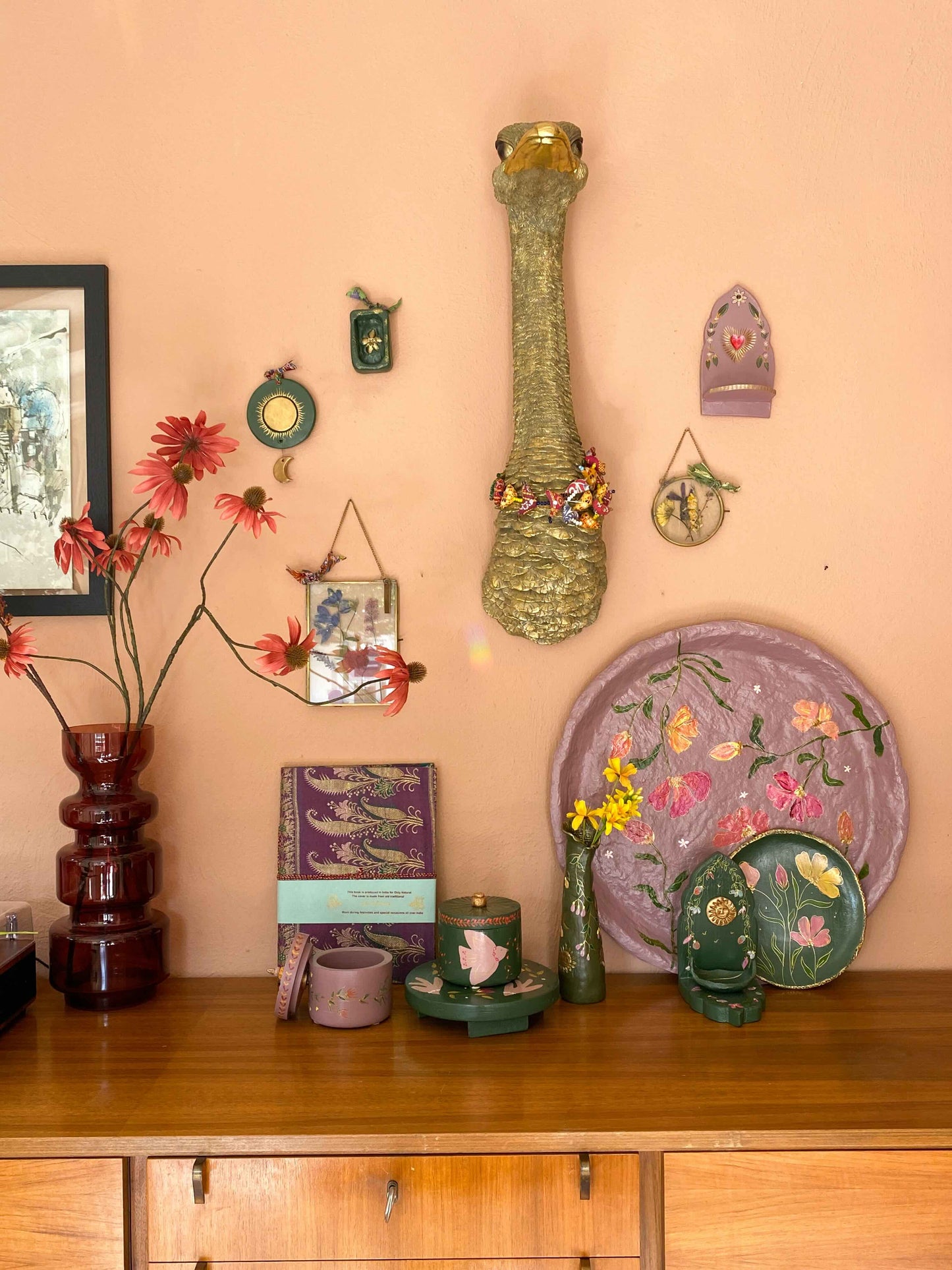 XXL SCHAAL / WANDBORD FLOWERS