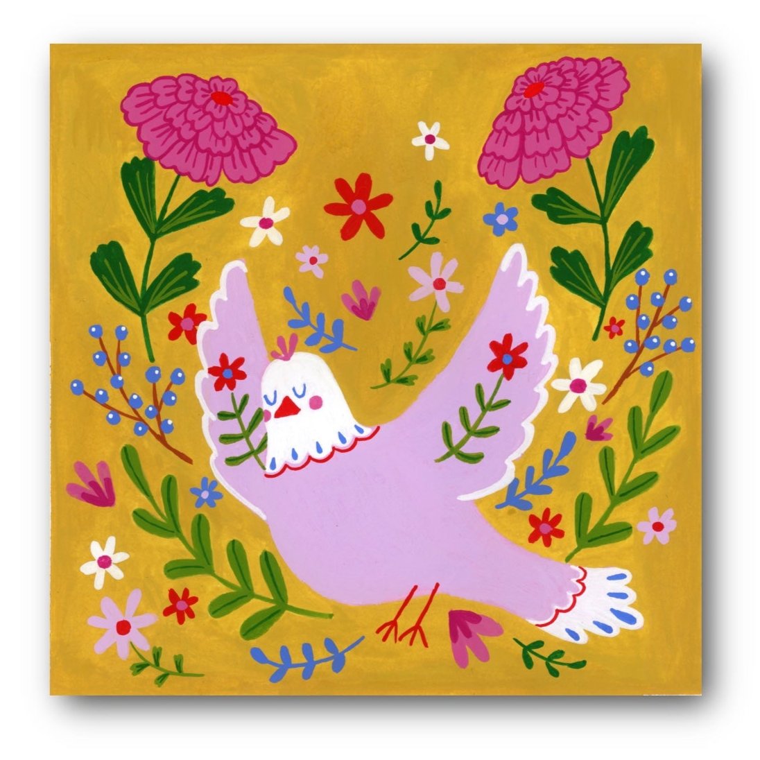 ART PRINT FLOWER BIRD
