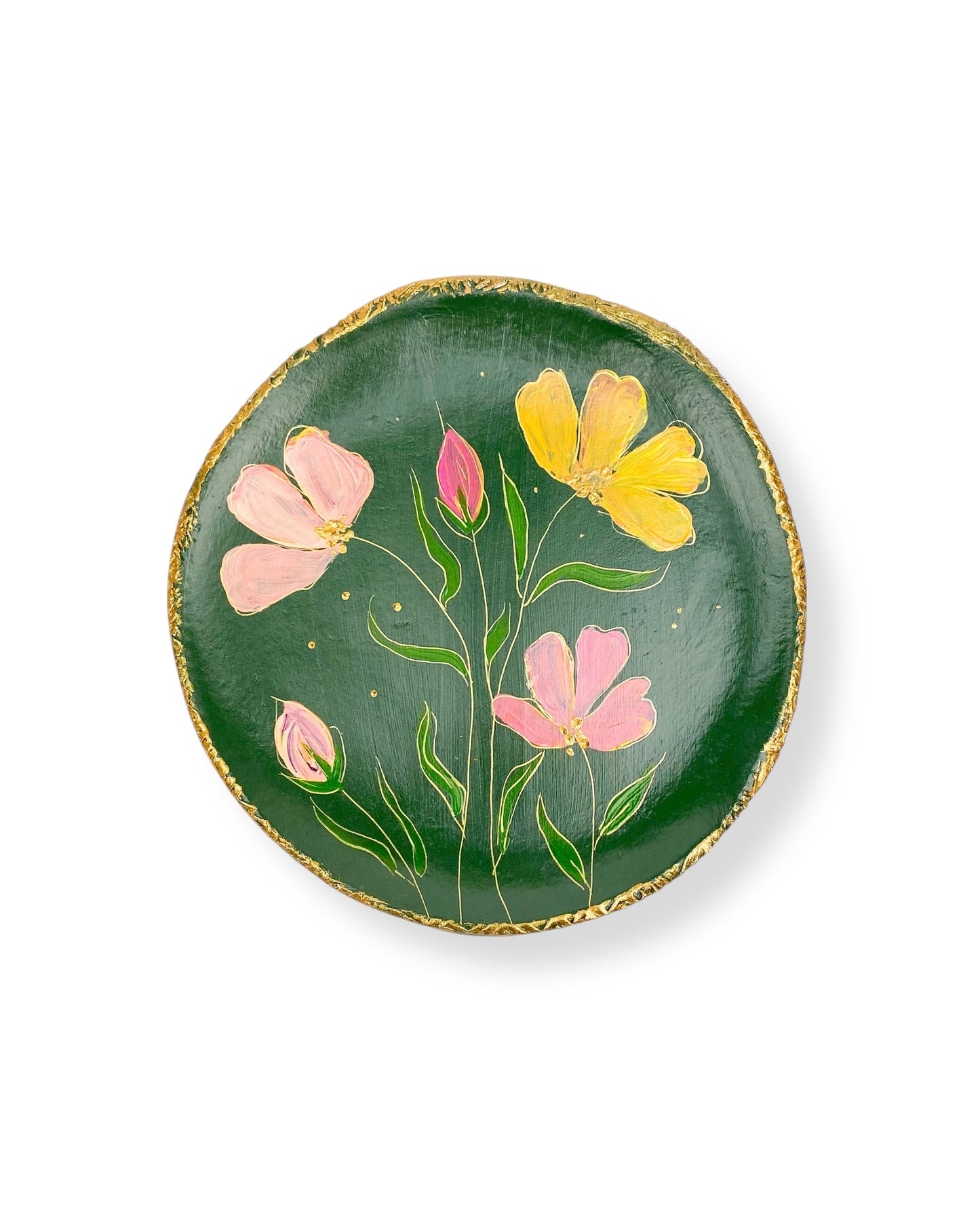 XL WANDBORD GREEN FLOWERS