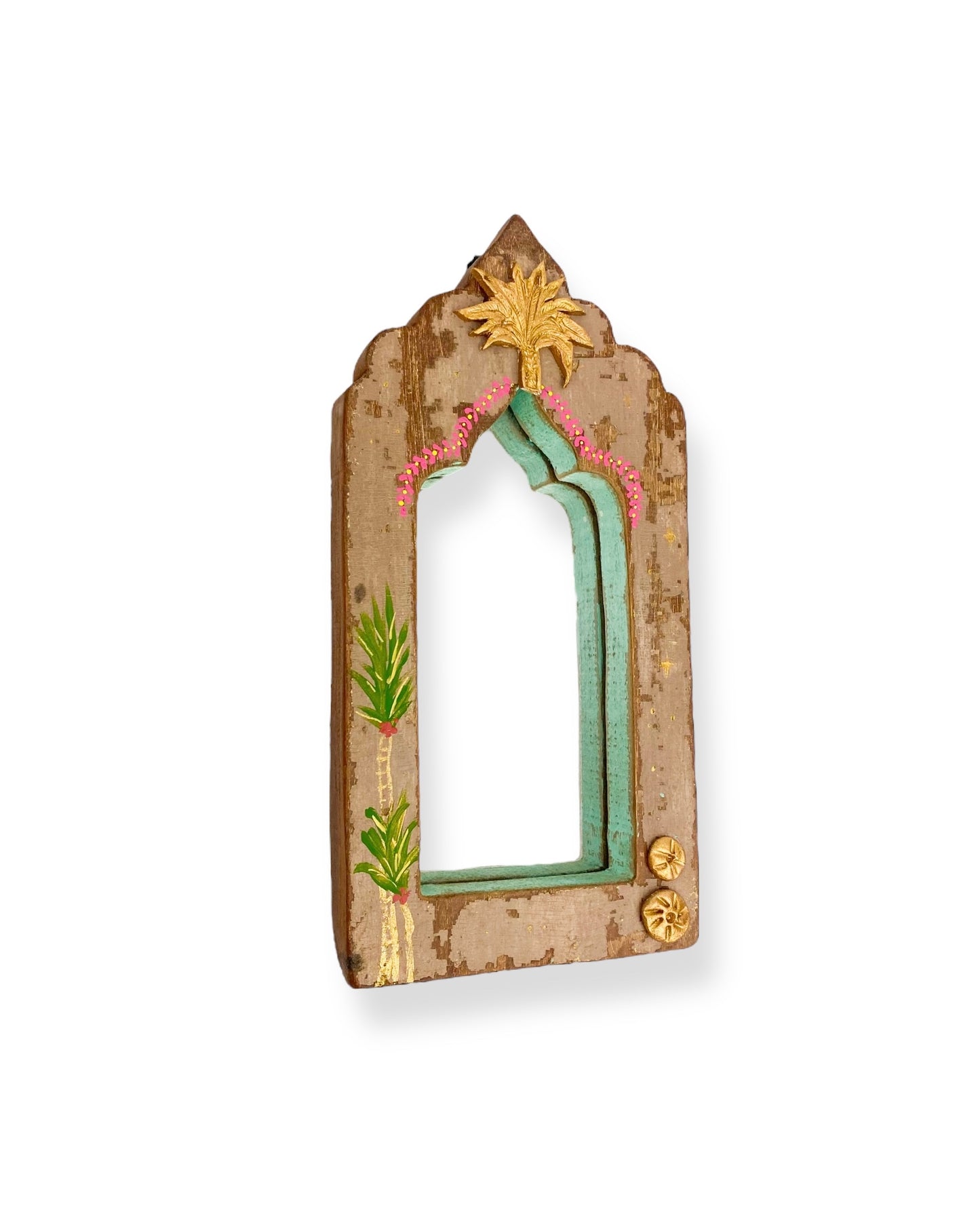 VINTAGE HOUTEN SPIEGEL PALM