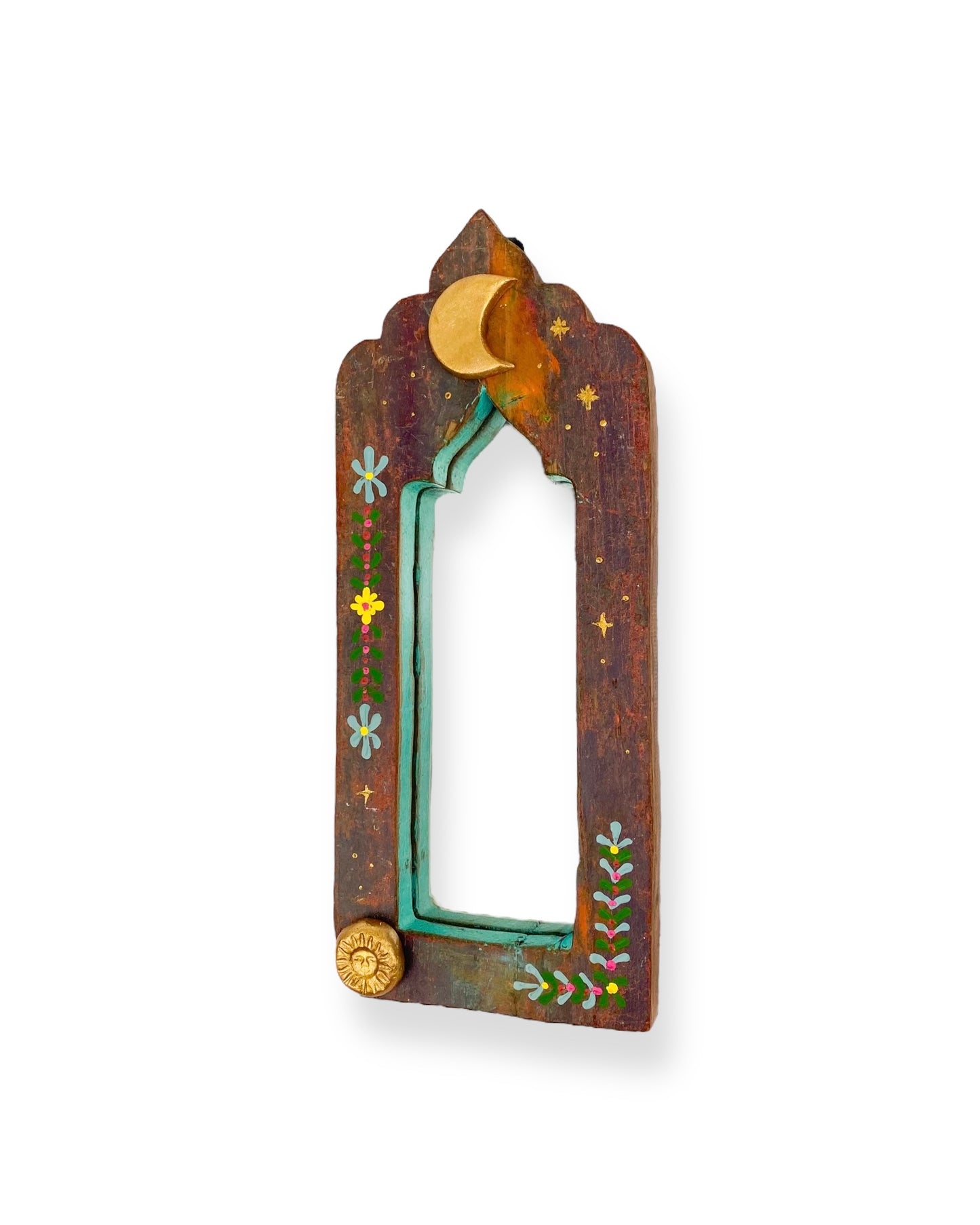 VINTAGE HOUTEN SPIEGEL MOON