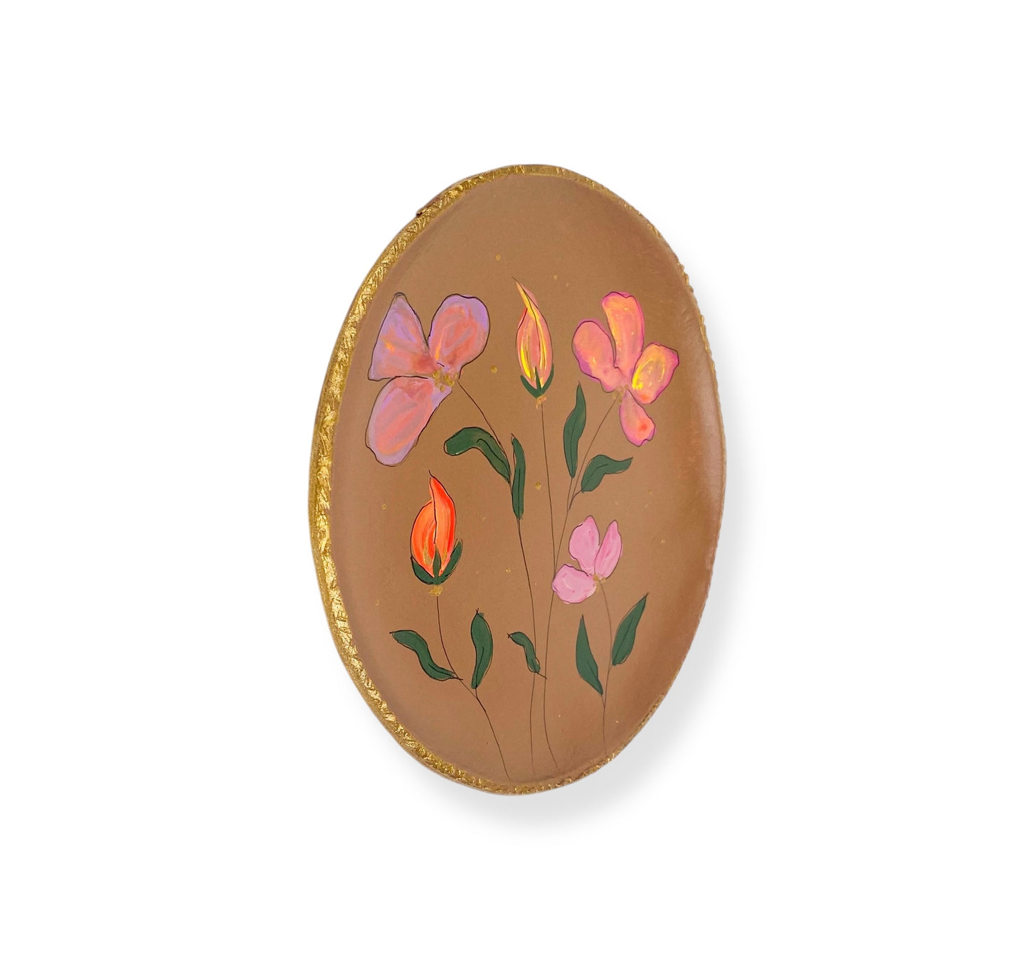 XL WANDBORD BROWN FLOWERS