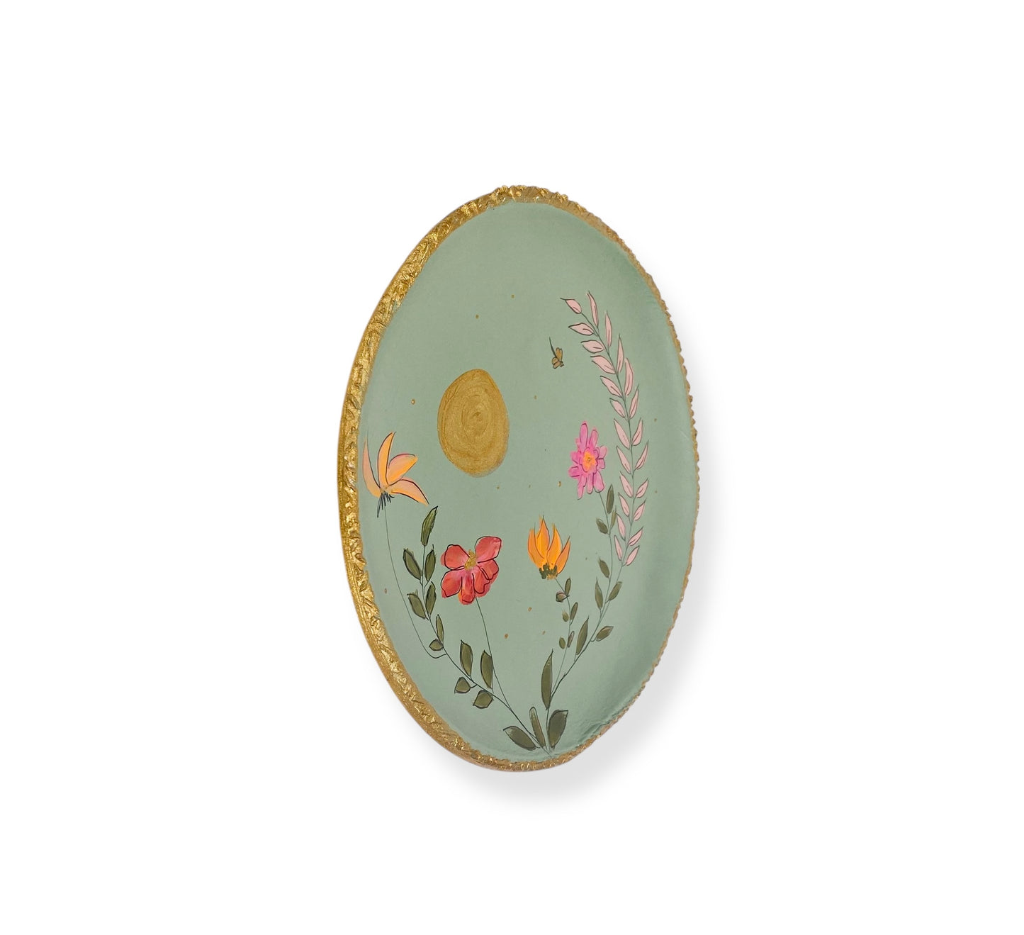 XL WANDBORD GREEN FLOWERS