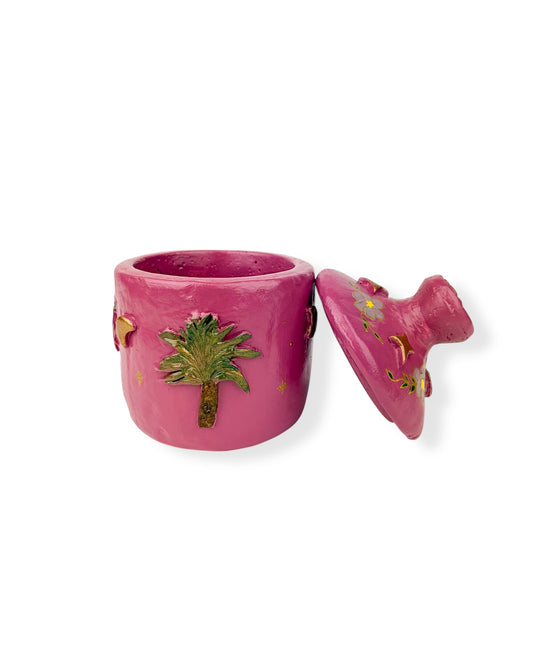 HANDGEMAAKTE POT PINK PLUM