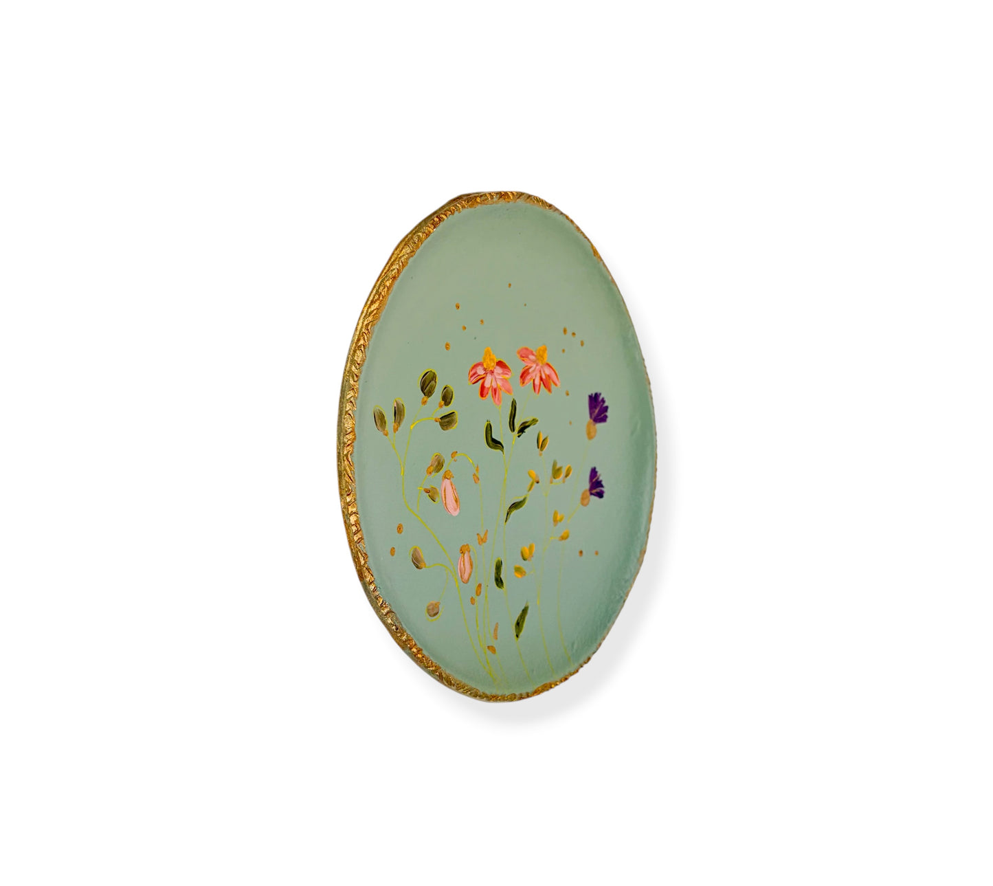 XL WANDBORD GREEN FLOWERS