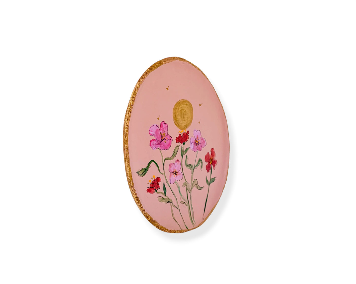 XL WANDBORD PINK FLOWERS
