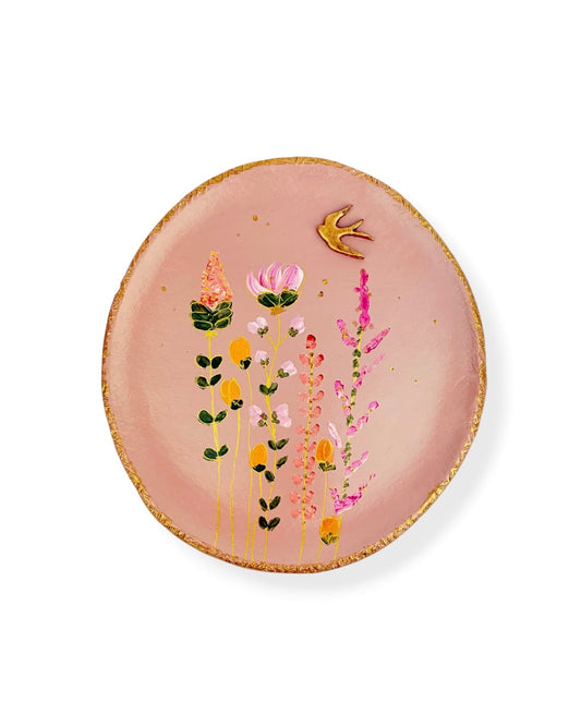 XL WANDBORD PINK FLOWERS