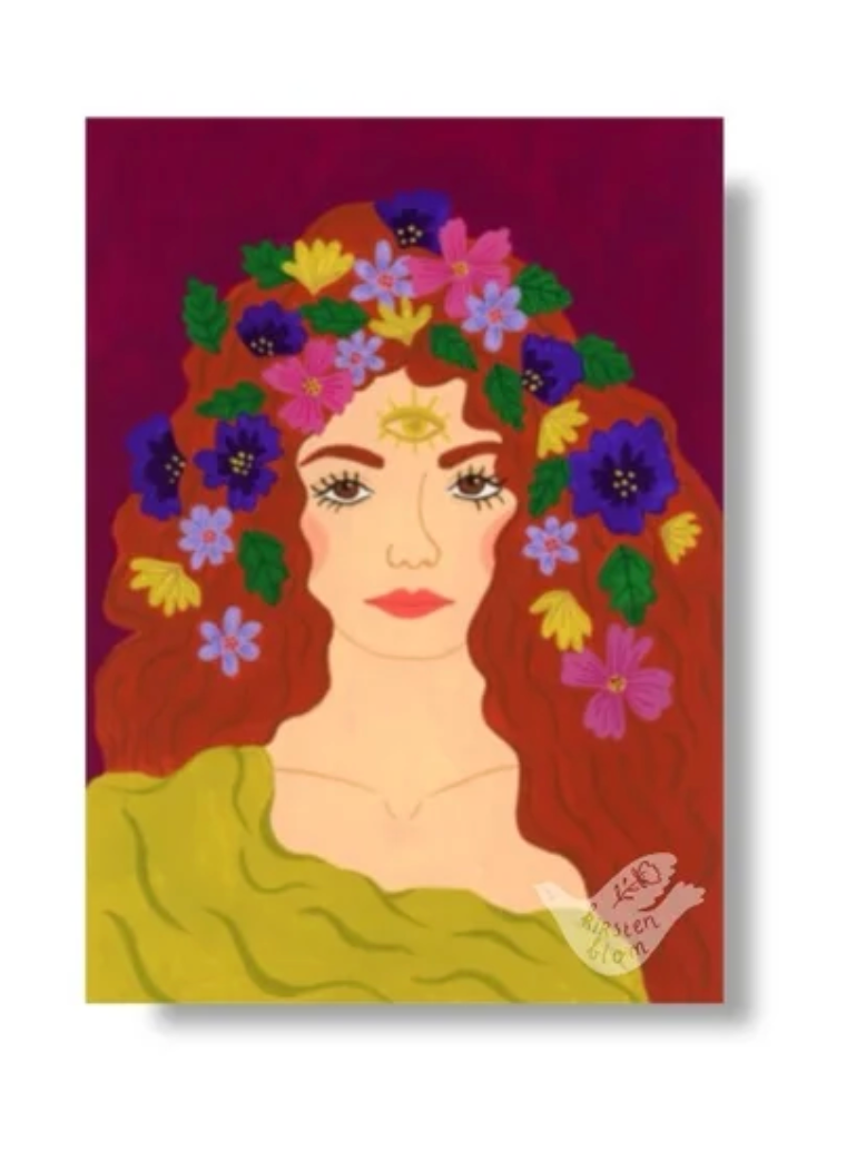 A5 ART PRINT FLOWER HAIR