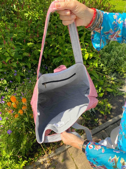 VINTAGE KANTHA TOTEBAG PINK