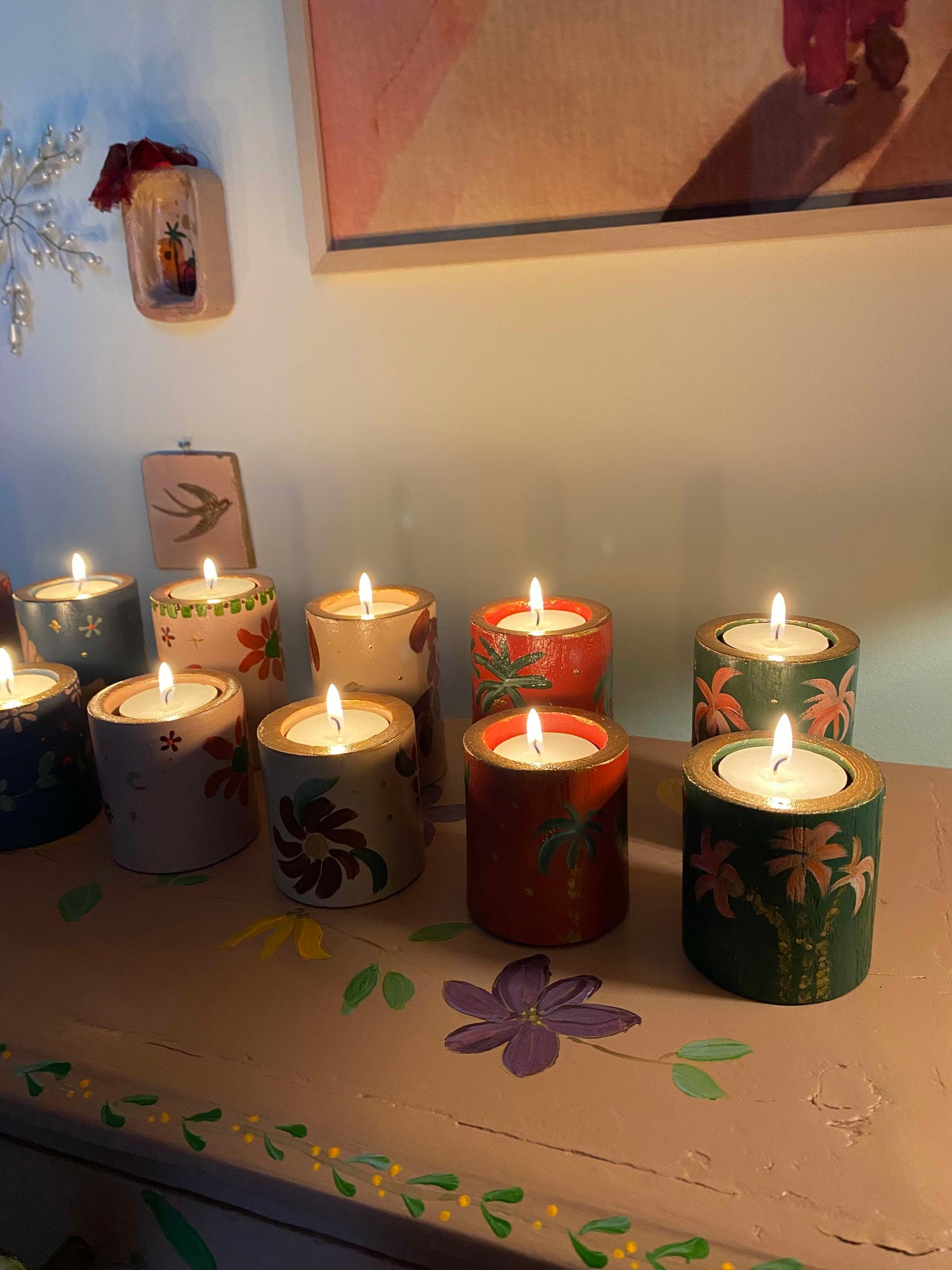 Handgemaakte waxinelichthouders