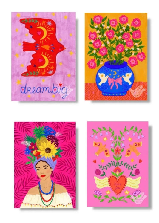 ANSICHTKAARTENSET FLOWERS