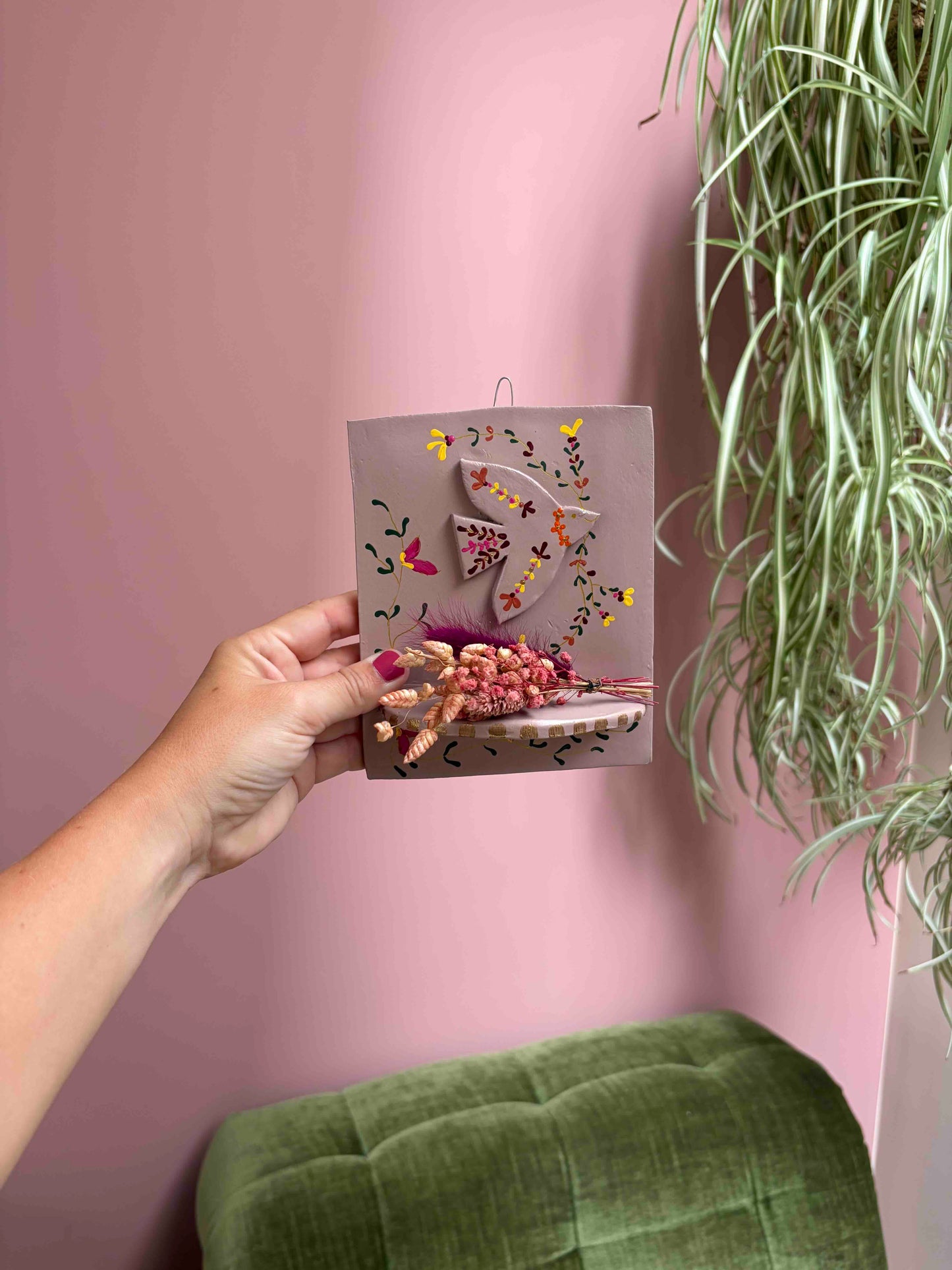 MUURORNAMENT PINK ZWALUW
