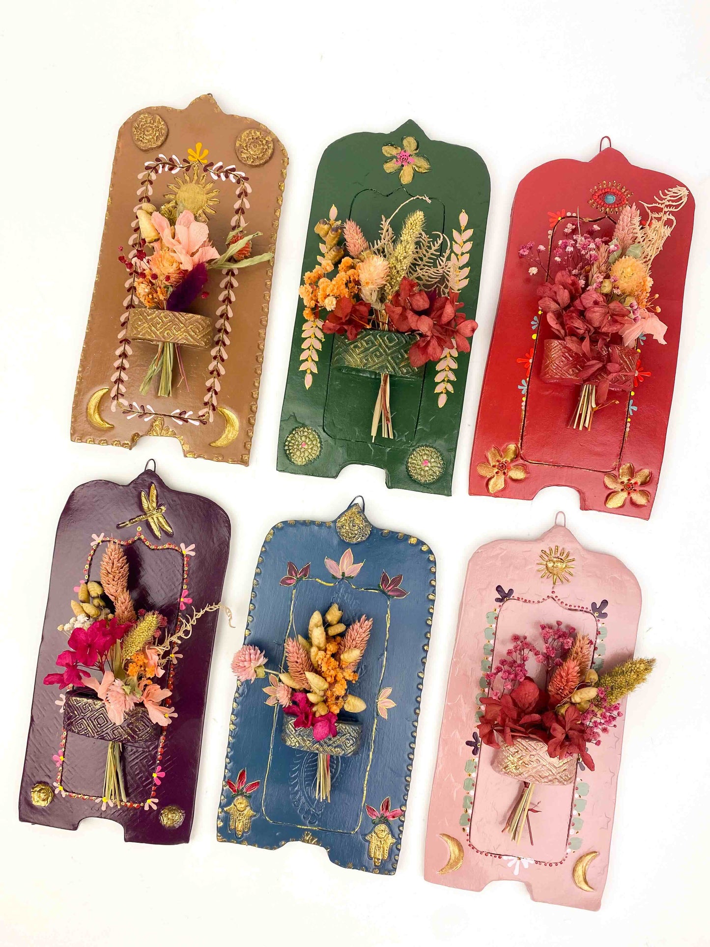 MUURVAASJE GREEN FLOWERS