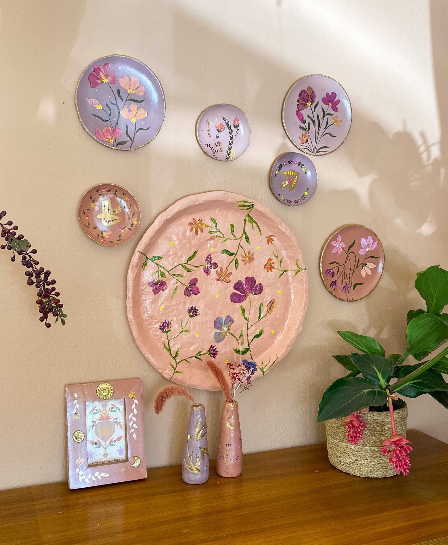 XXL SCHAAL / WANDBORD FLOWERS