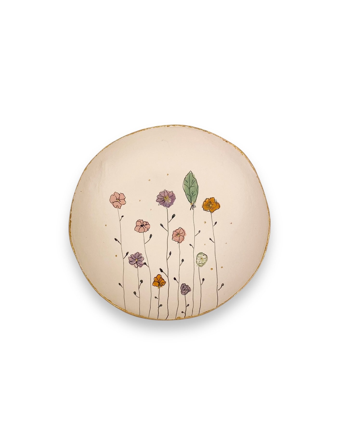 WANDBORD BEIGE FLOWERS