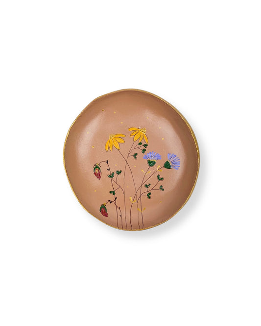 WANDBORD BROWN FLOWERS