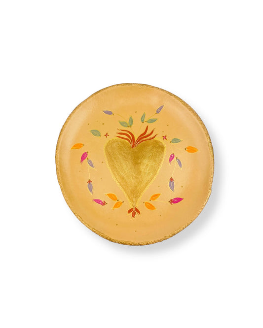 XL WANDBORD YELLOW HEART