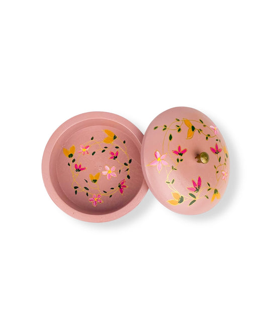 ROND SIERADENDOOSJE PINK FLOWERS