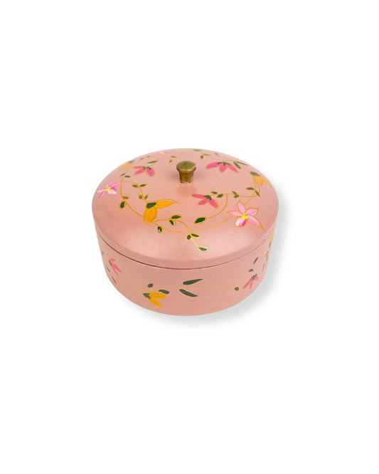 ROND SIERADENDOOSJE PINK FLOWERS