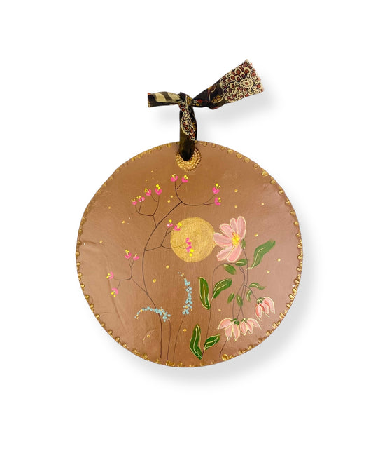 XL WANDBORD BROWN FLOWERS