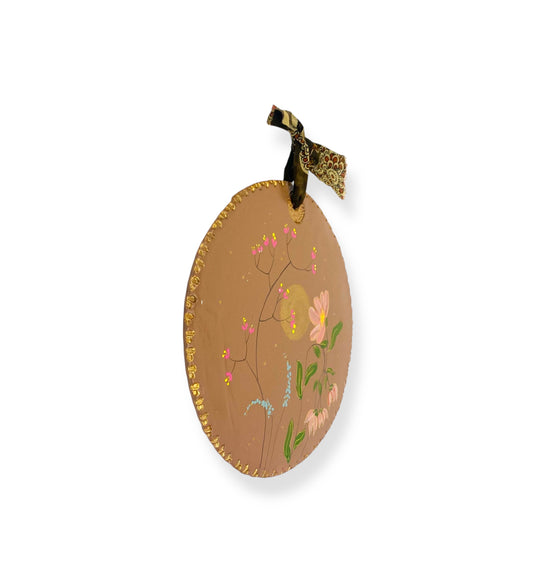 XL WANDBORD BROWN FLOWERS