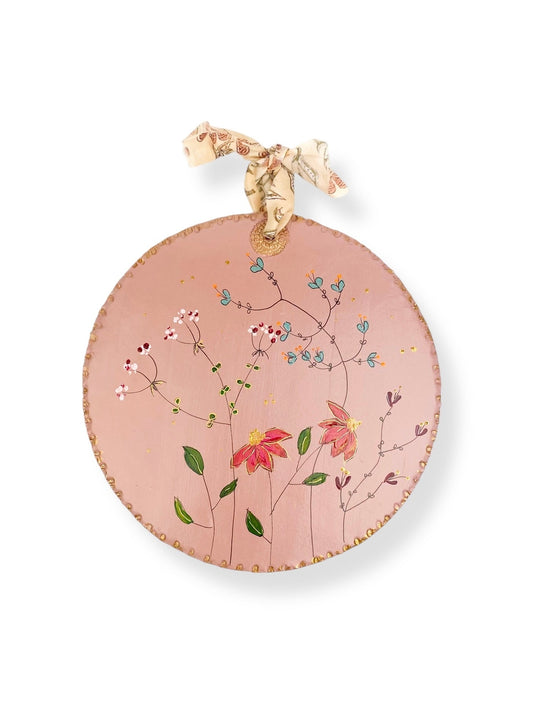 XL WANDBORD PINK FLOWERS