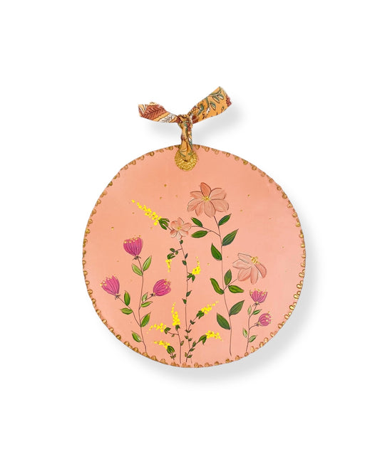 XL WANDBORD PINK FLOWERS