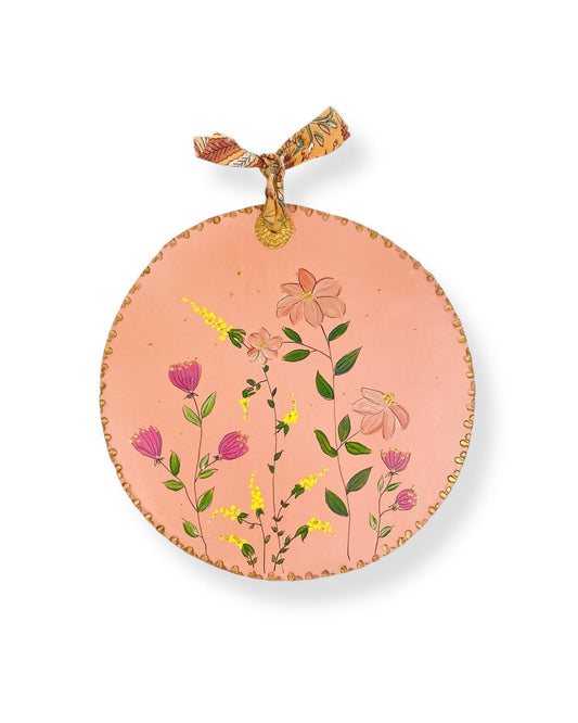 XL WANDBORD PINK FLOWERS