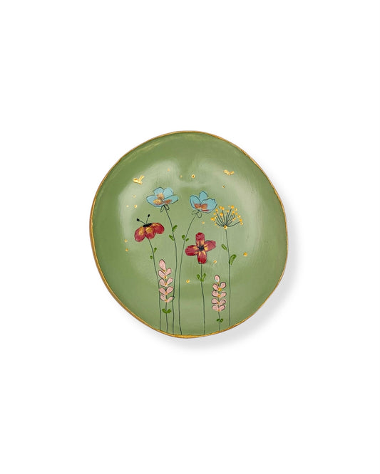 WANDBORD GREEN FLOWERS