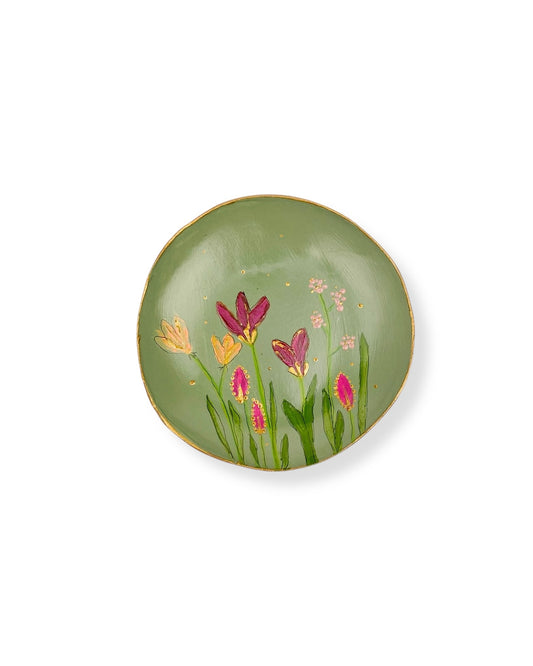 WANDBORD GREEN FLOWERS
