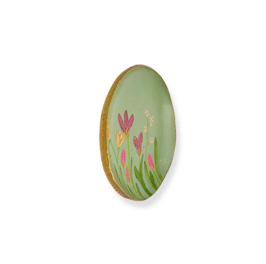 WANDBORD GREEN FLOWERS