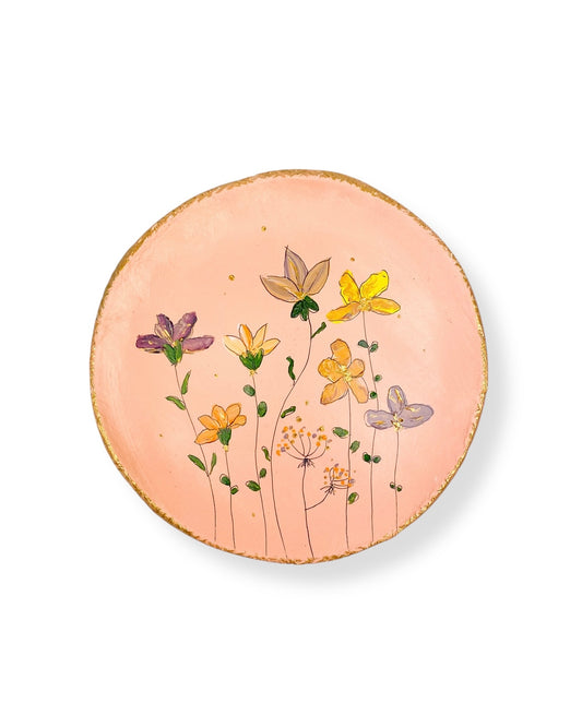 XL WANDBORD PINK FLOWERS