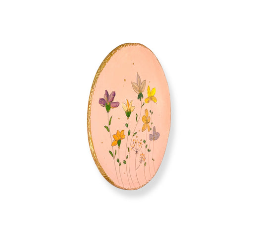 XL WANDBORD PINK FLOWERS