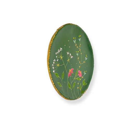 XL WANDBORD GREEN FLOWERS