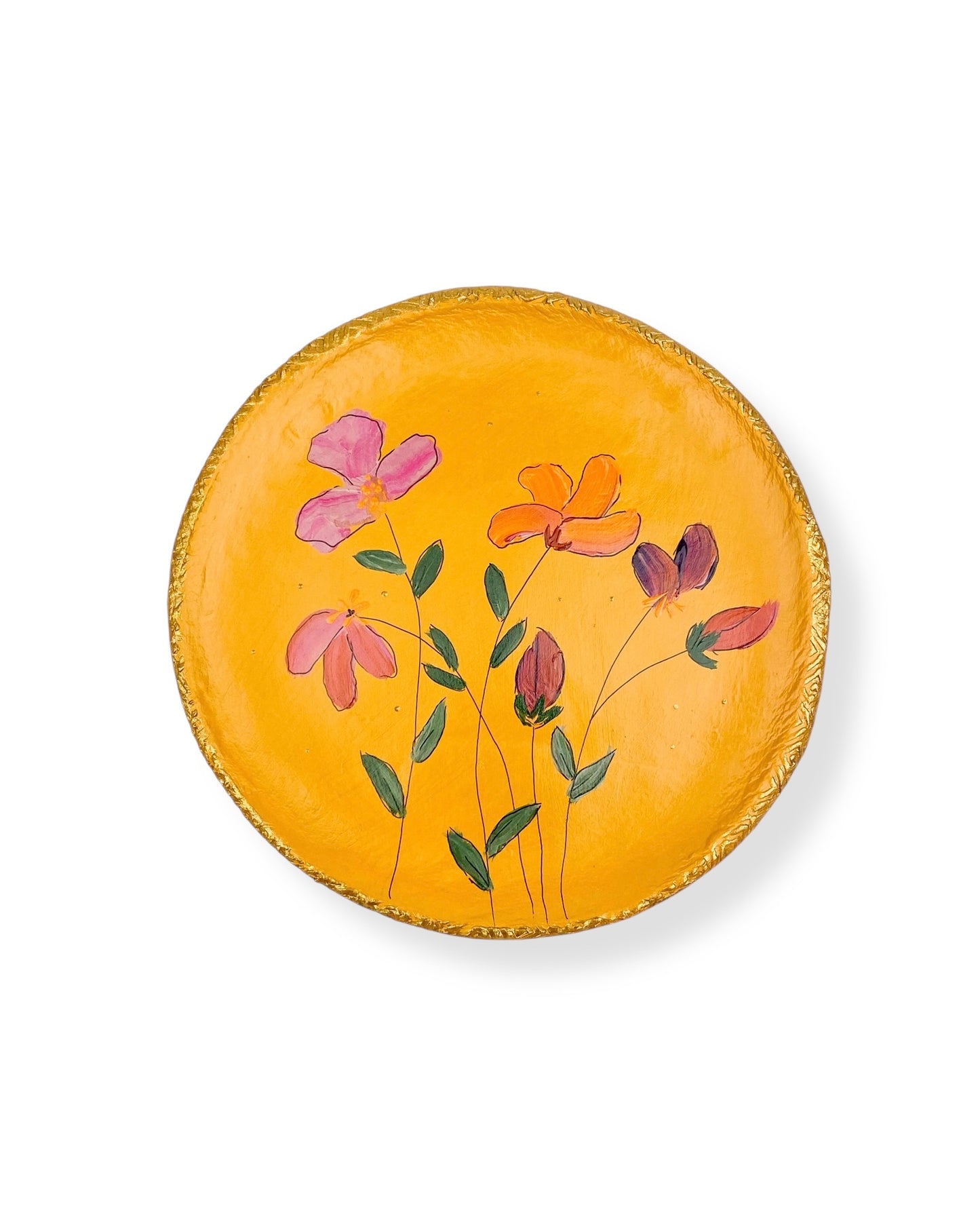XL WANDBORD YELLOW FLOWERS
