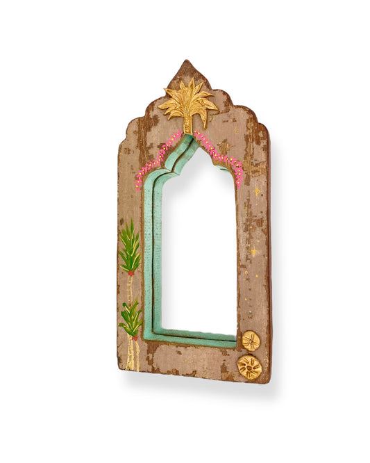 VINTAGE HOUTEN SPIEGEL PALM
