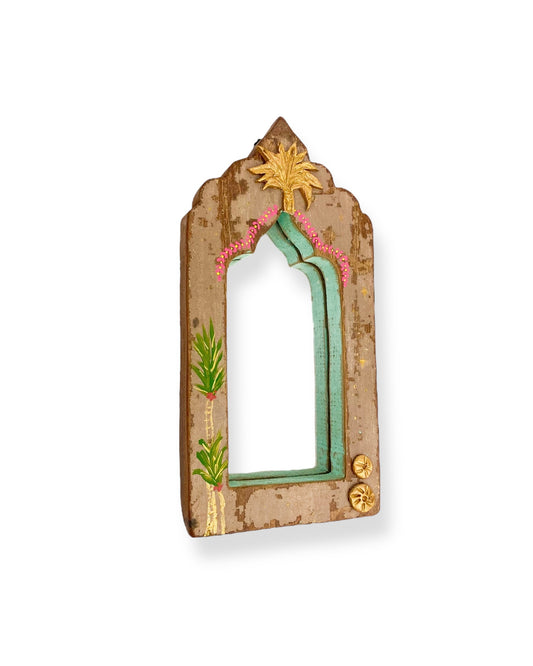 VINTAGE HOUTEN SPIEGEL PALM