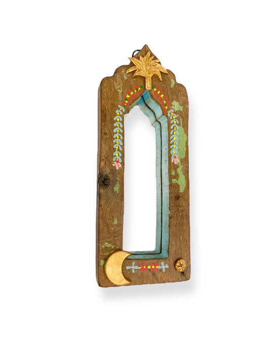 VINTAGE HOUTEN SPIEGEL PALM