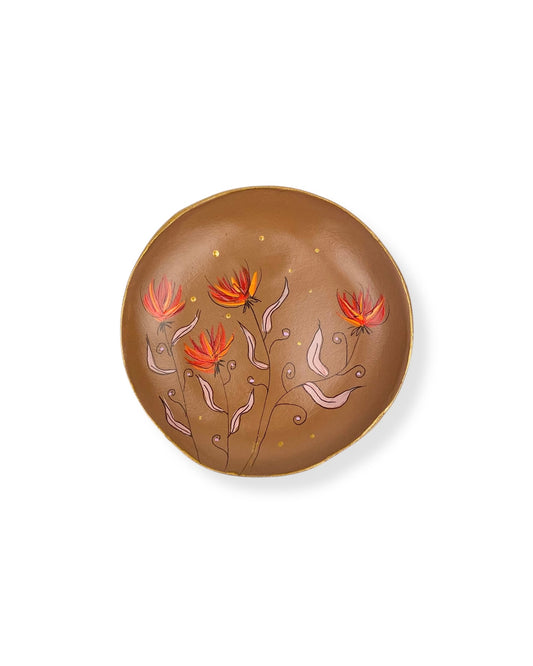 WANDBORD BROWN FLOWERS