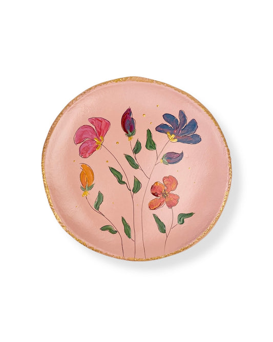 XL WANDBORD PINK FLOWERS