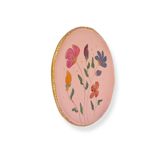XL WANDBORD PINK FLOWERS