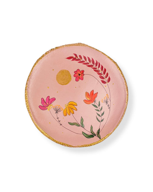 XL WANDBORD PINK FLOWERS