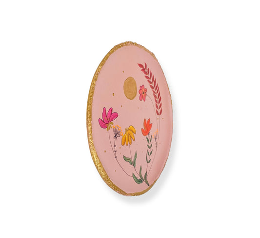 XL WANDBORD PINK FLOWERS