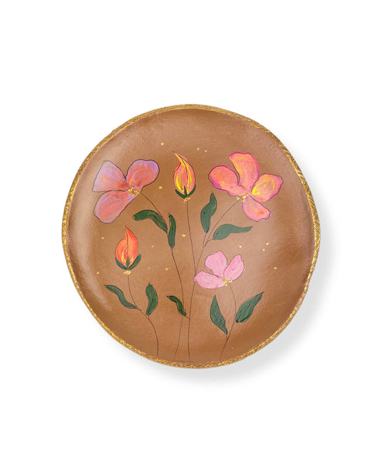 XL WANDBORD BROWN FLOWERS