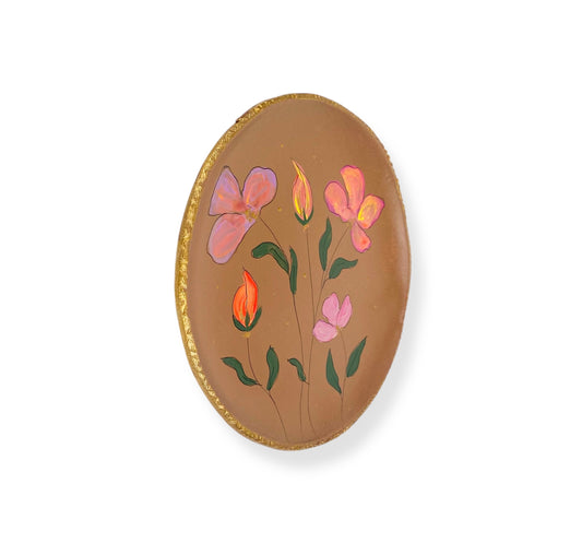 XL WANDBORD BROWN FLOWERS