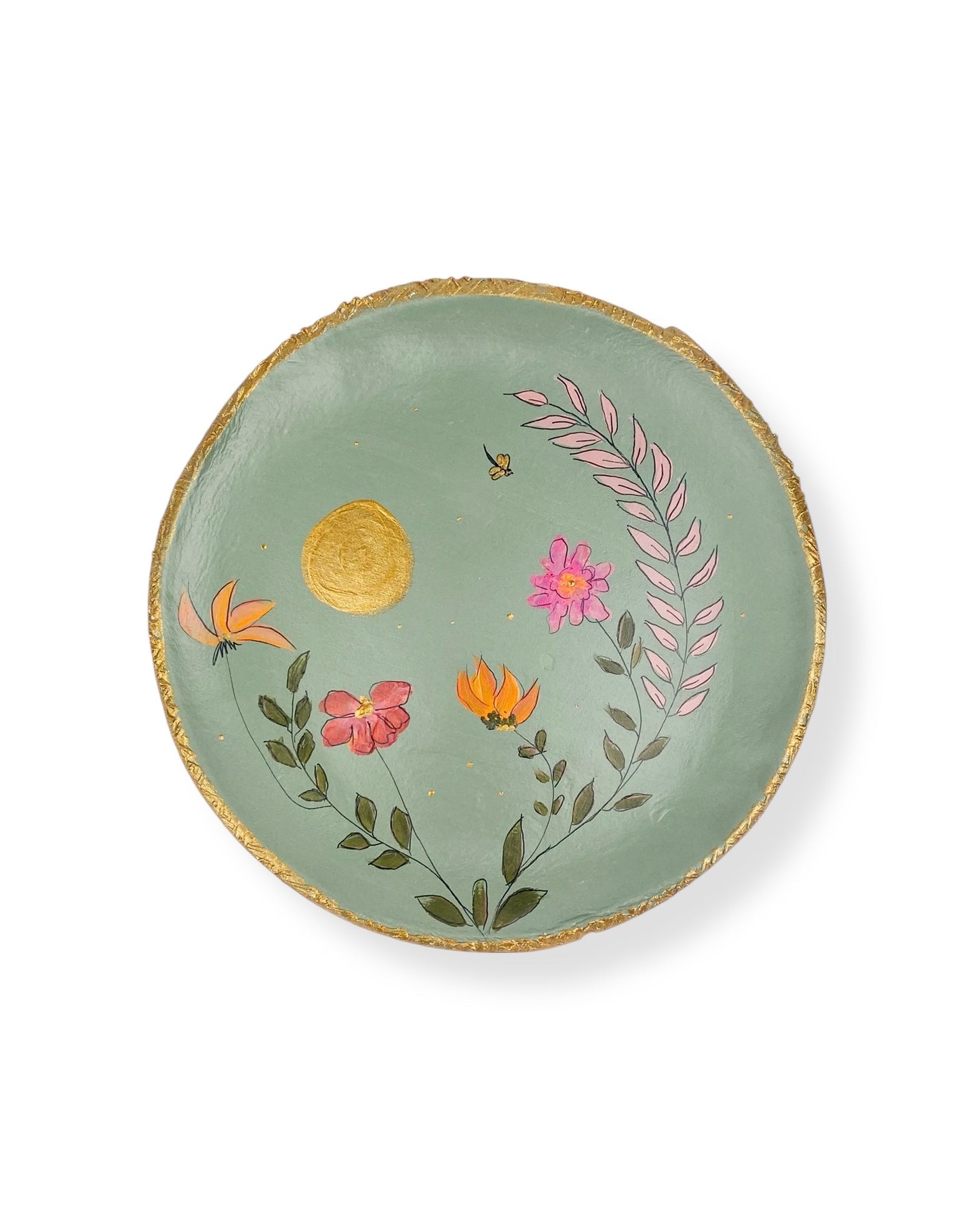 XL WANDBORD GREEN FLOWERS