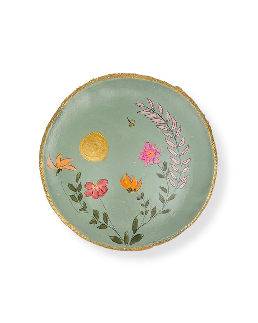 XL WANDBORD GREEN FLOWERS