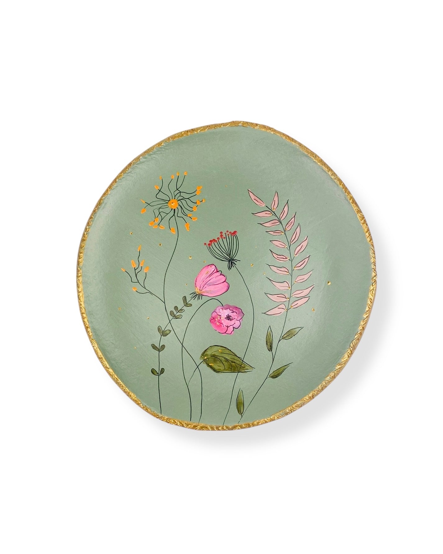 XL WANDBORD GREEN FLOWERS