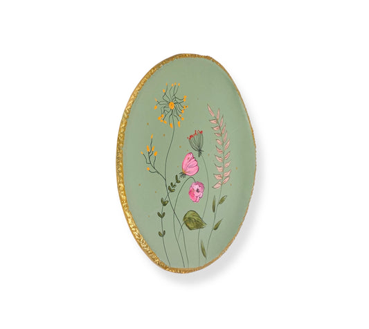 XL WANDBORD GREEN FLOWERS