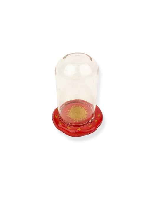 GLAZEN STOLP MINI RED SUN